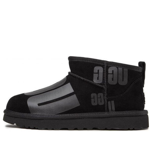 Ботинки зимние UGG Classic с разбросанной графикой, черный