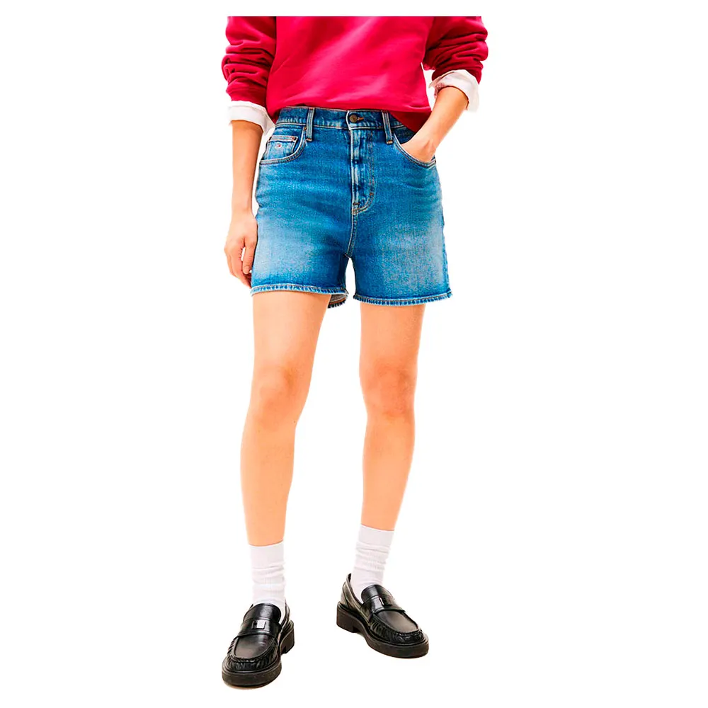 

Шорты Tommy Jeans BI0134 Mom Fit denim, синий