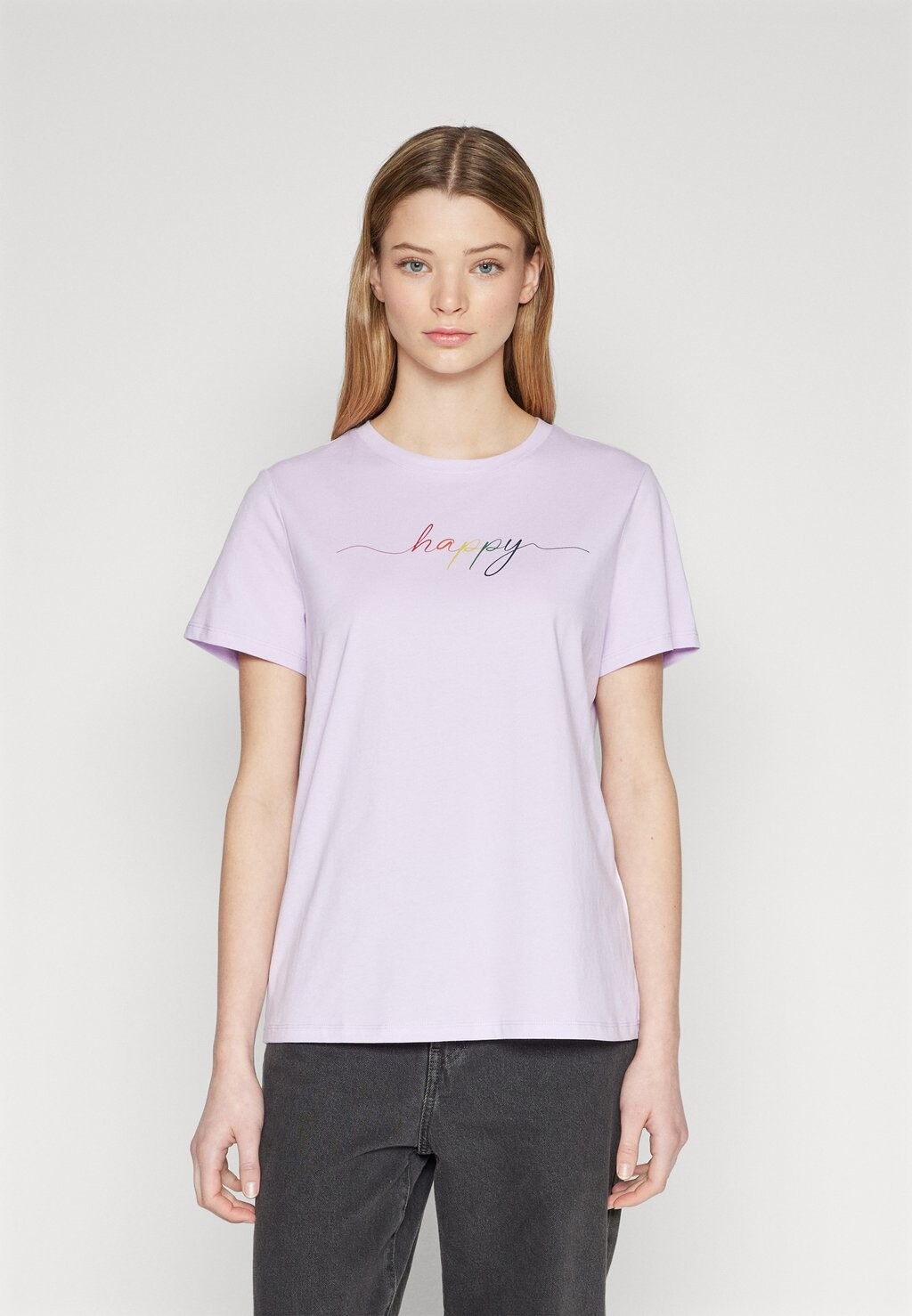 

Футболка с принтом VIPURE VILA, цвет pastel lilac print/multicolored