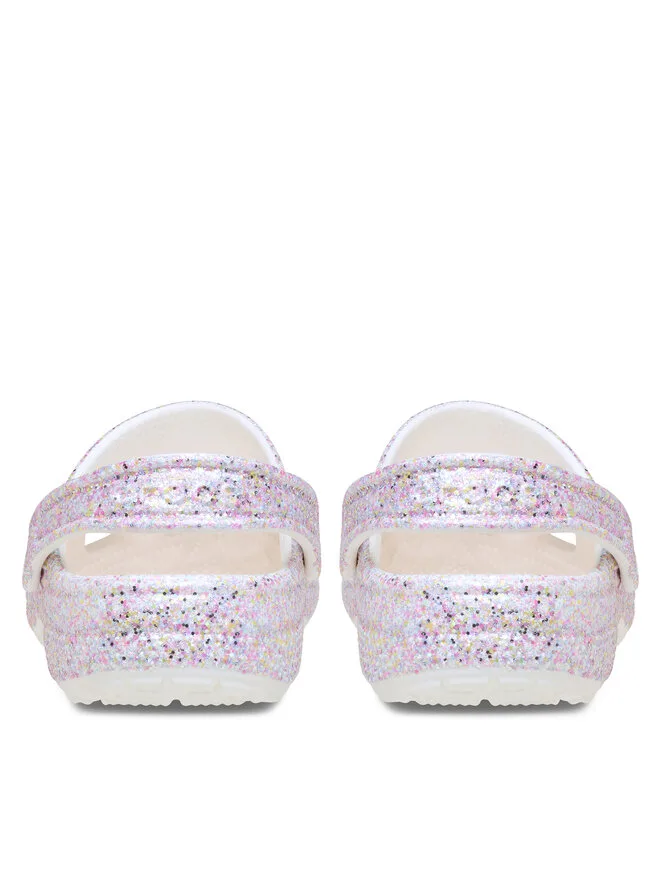 Crocs Классические фантазийные сабо с блестками, модель K 212561, белые — фото 3