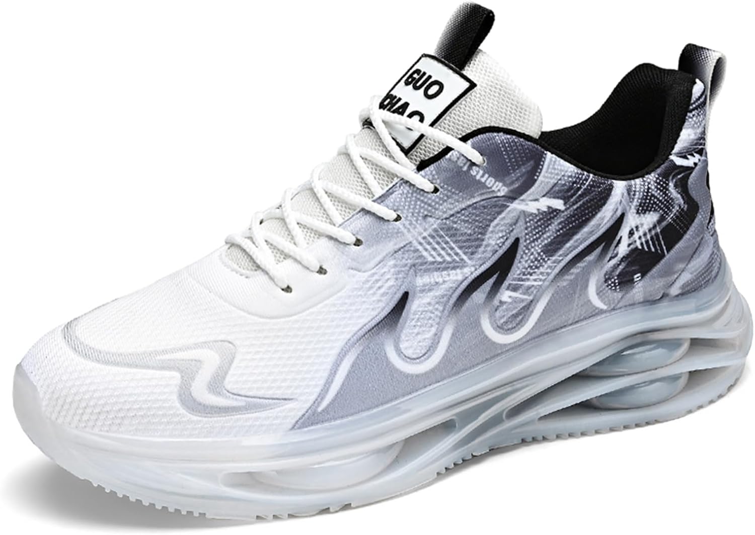 

Мужские модные кроссовки сетчатые для тенниса, спортивной ходьбы, с контрастным цветом, для тренировок и повседневной носки Spwagym, белый/черный