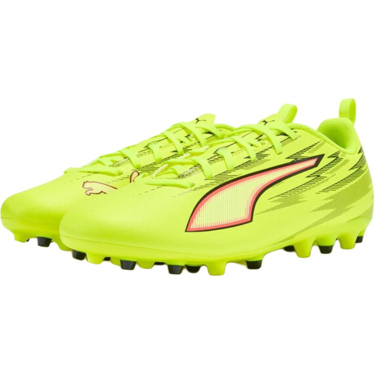 Puma Детские низкие футбольные бутсы ULTRA 6, неоново-желтые — фото 4