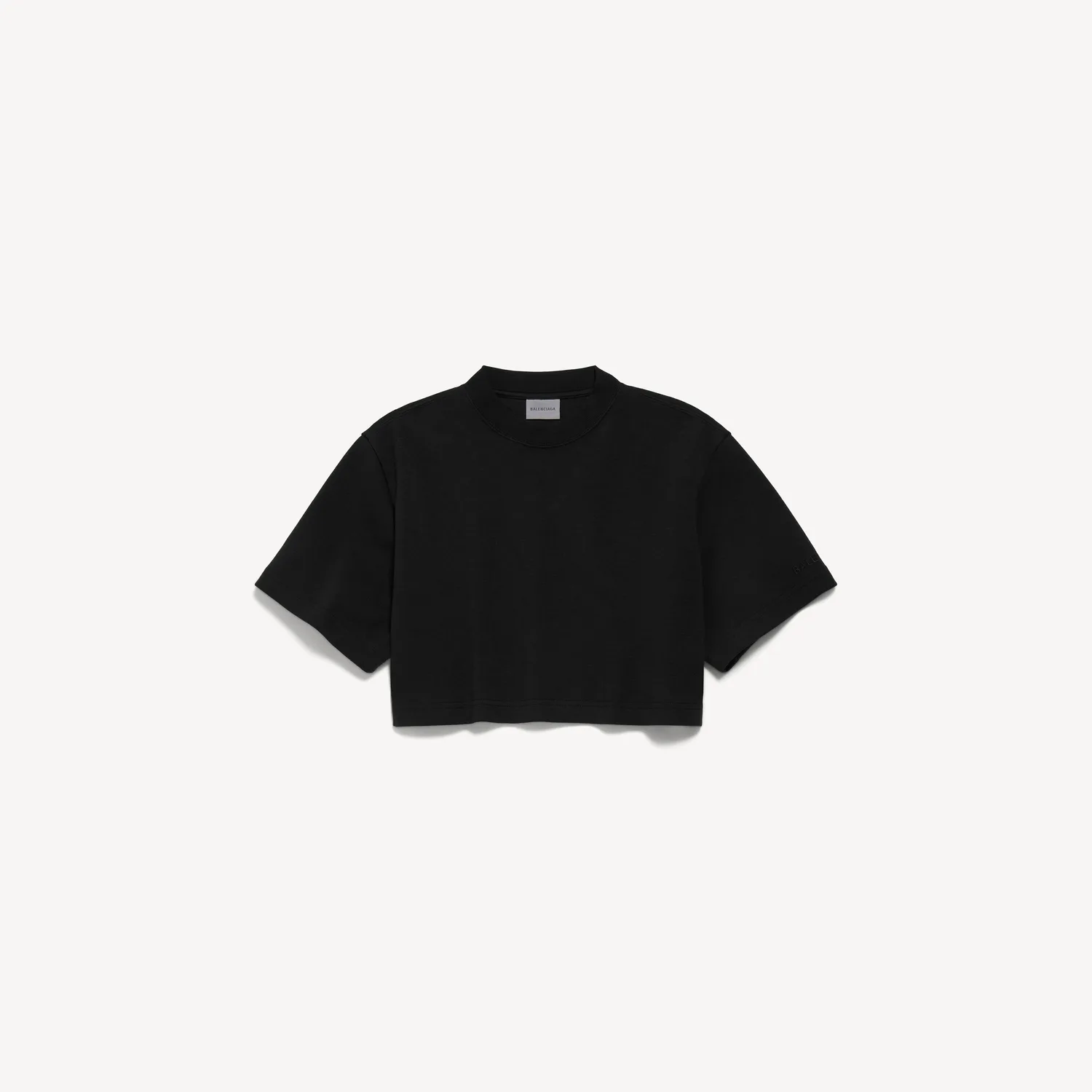 BALENCIAGA Женская укороченная футболка черного цвета