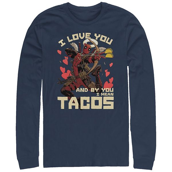 

Футболка с длинным рукавом Big & tall Deadpool I love tacos Marvel