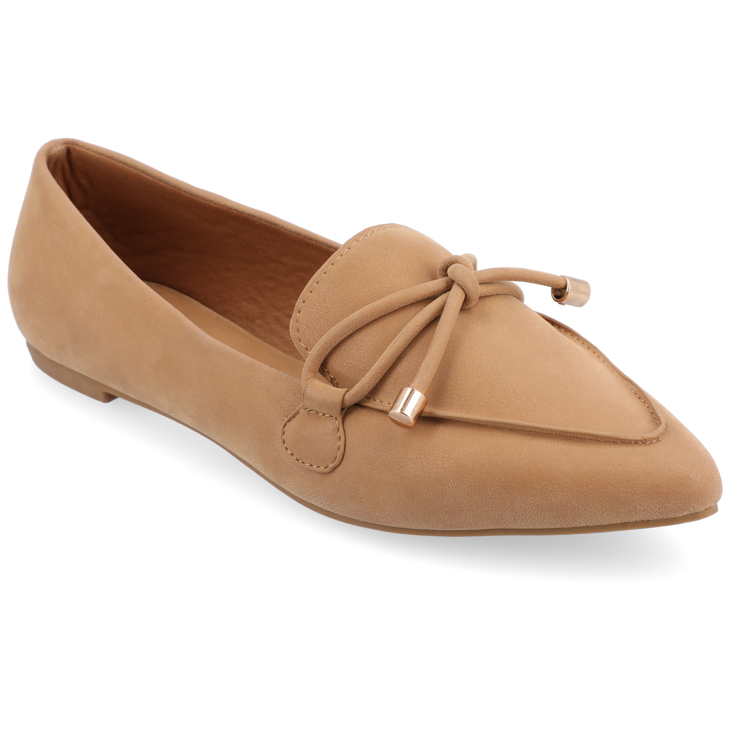 Journee Collection Женские Мюриэль Лоферы на плоской подошве с заостренным носком, Tan