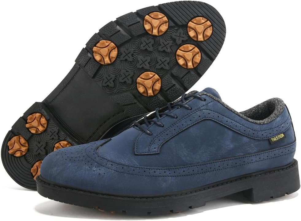 

THESTRON Мужские профессиональные гольф-кроссовки для активного отдыха и спорта, мужские тренировочные кроссовки для гольфа без шипов, синий