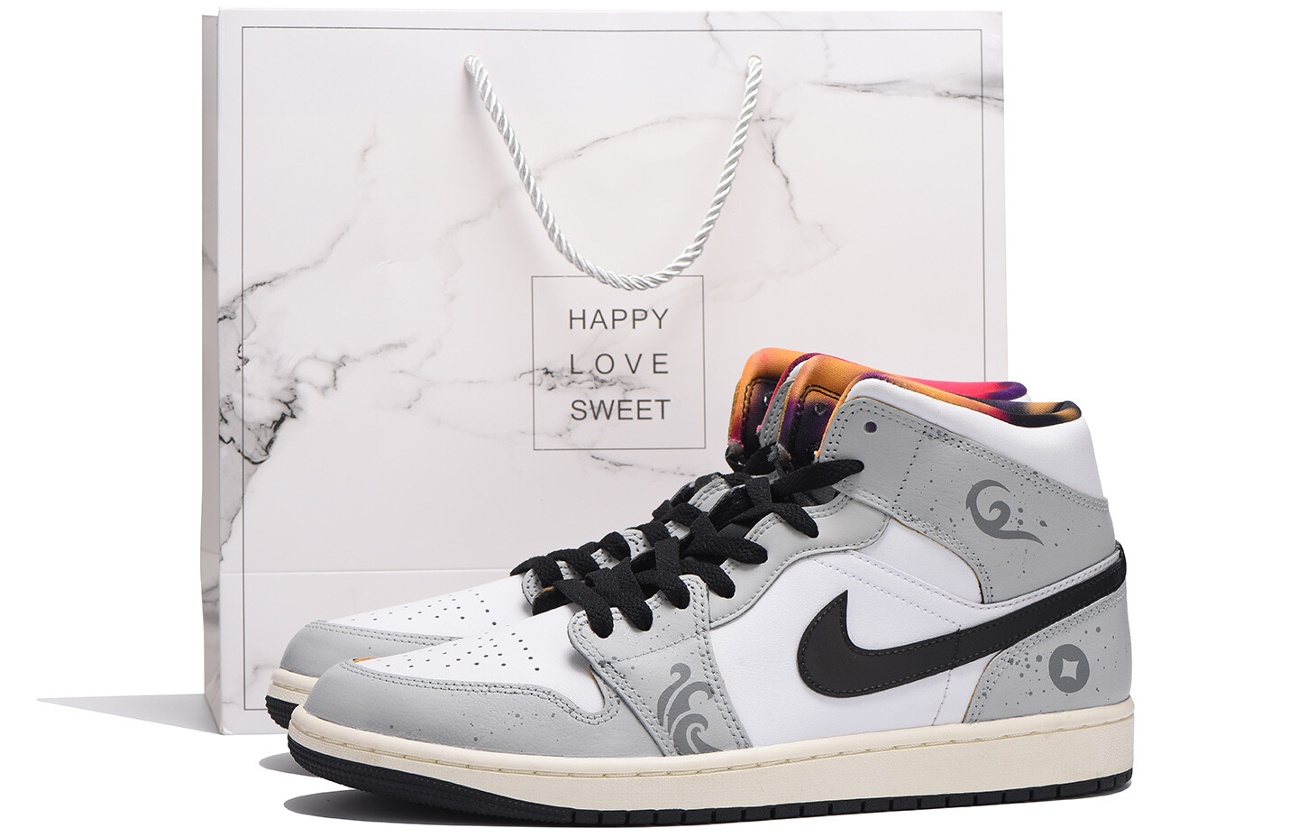 

Кроссовки Air Jordan 1 Vintage Basketball Shoes Men Mid-top Gray, серый
