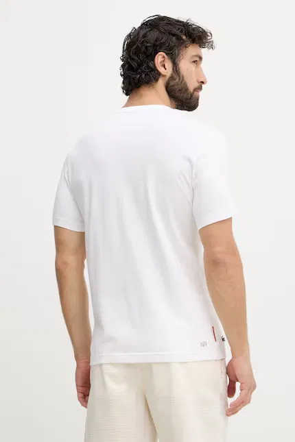 Футболка из эластичного хлопка Lacoste, бежевый — фото 3