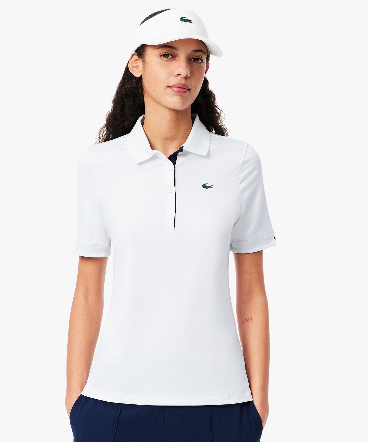 Рубашка-поло LACOSTE Ultra-Dry для гольфа, White x Navy