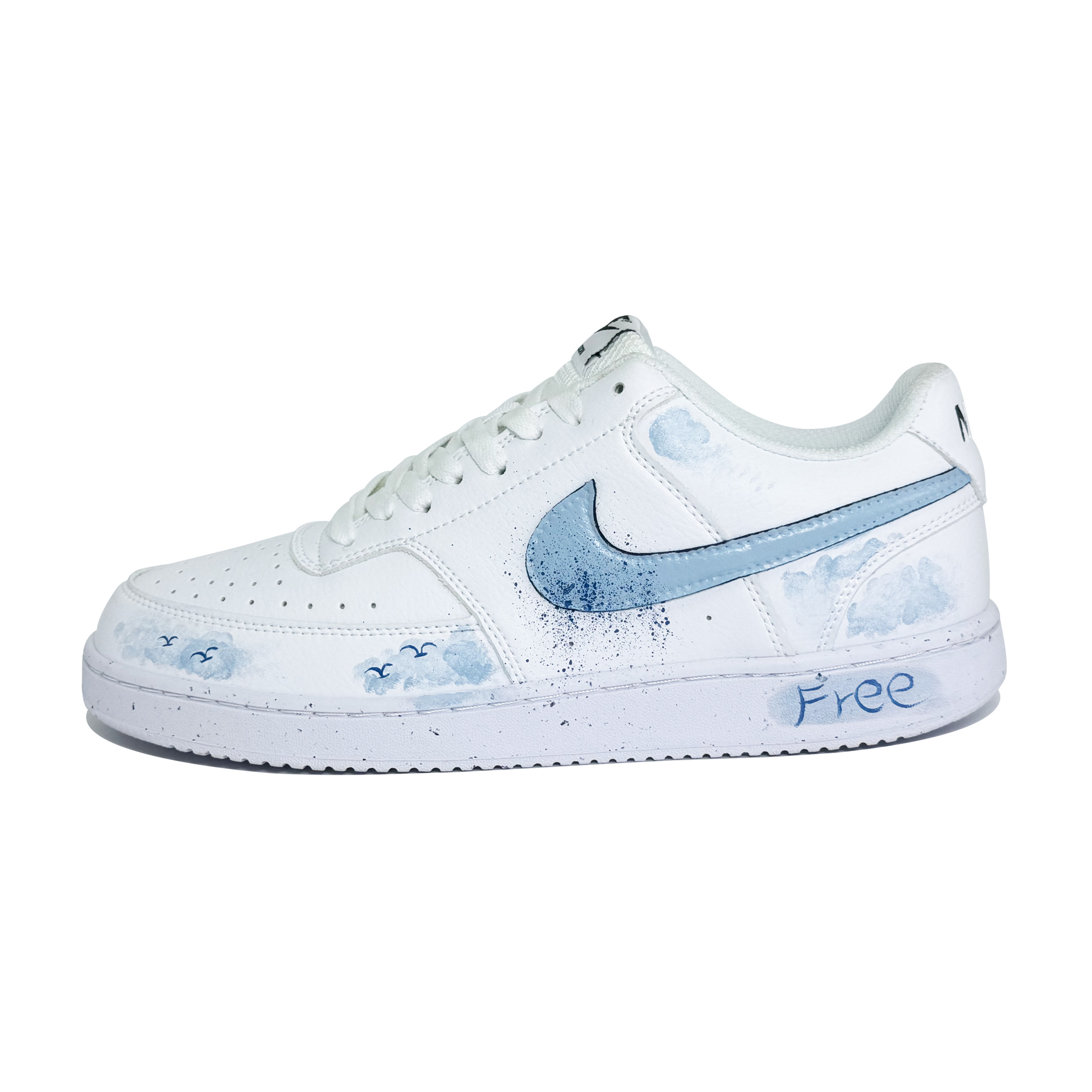 

Nike Court Vision 1 Autumn Goose амортизация, износостойкие низкие кроссовки для скейтбординга мужские royal blue