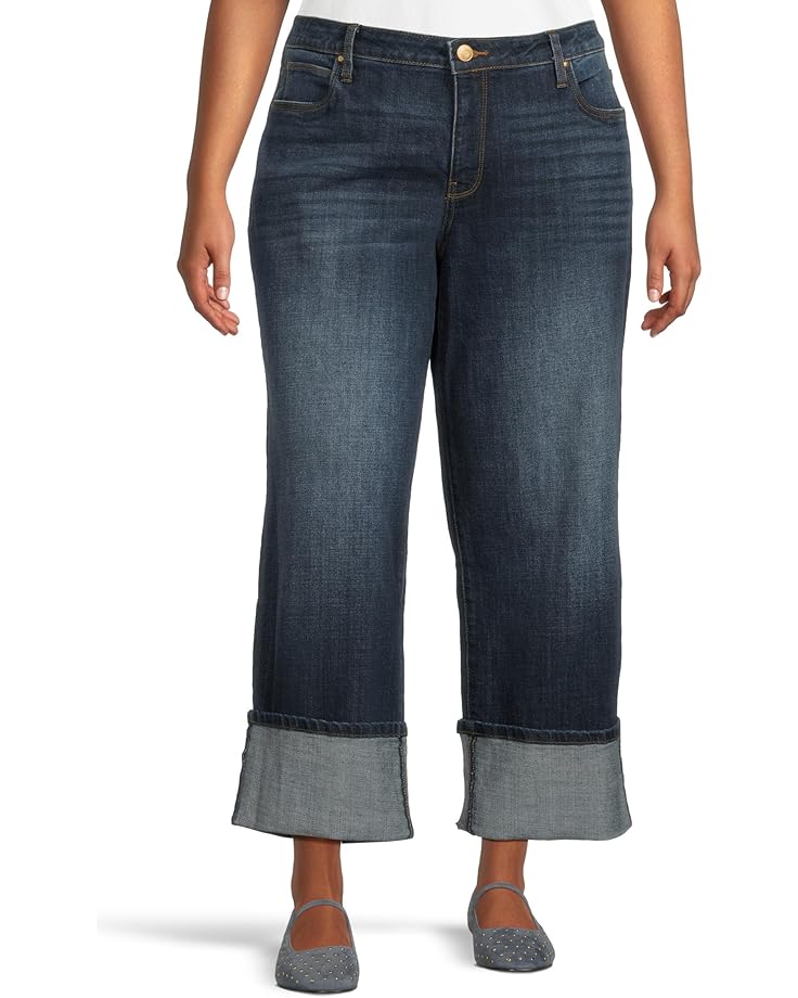 

Женские джинсы KUT from the Kloth Plus Sienna High Rise Straight Leg-Roll Up 5", Clarity