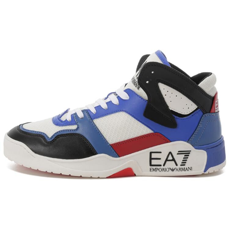 

Кроссовки Ea7 EMPORIO ARMANI Colour-block High-top Sneakers, белый/синий
