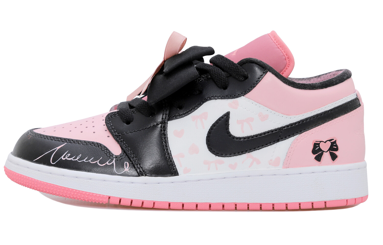 

Кроссовки Air JORDAN 1 Vintage Basketball Shoes Women's Low-Top Black White Pink