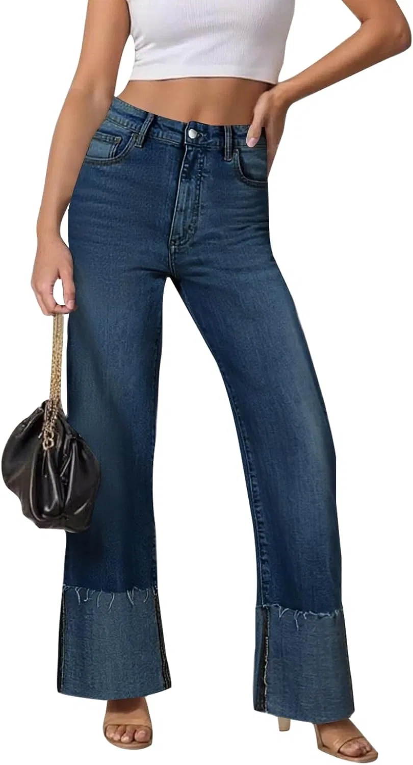 Джинсы, широкие штанины, A03 Dark Blue