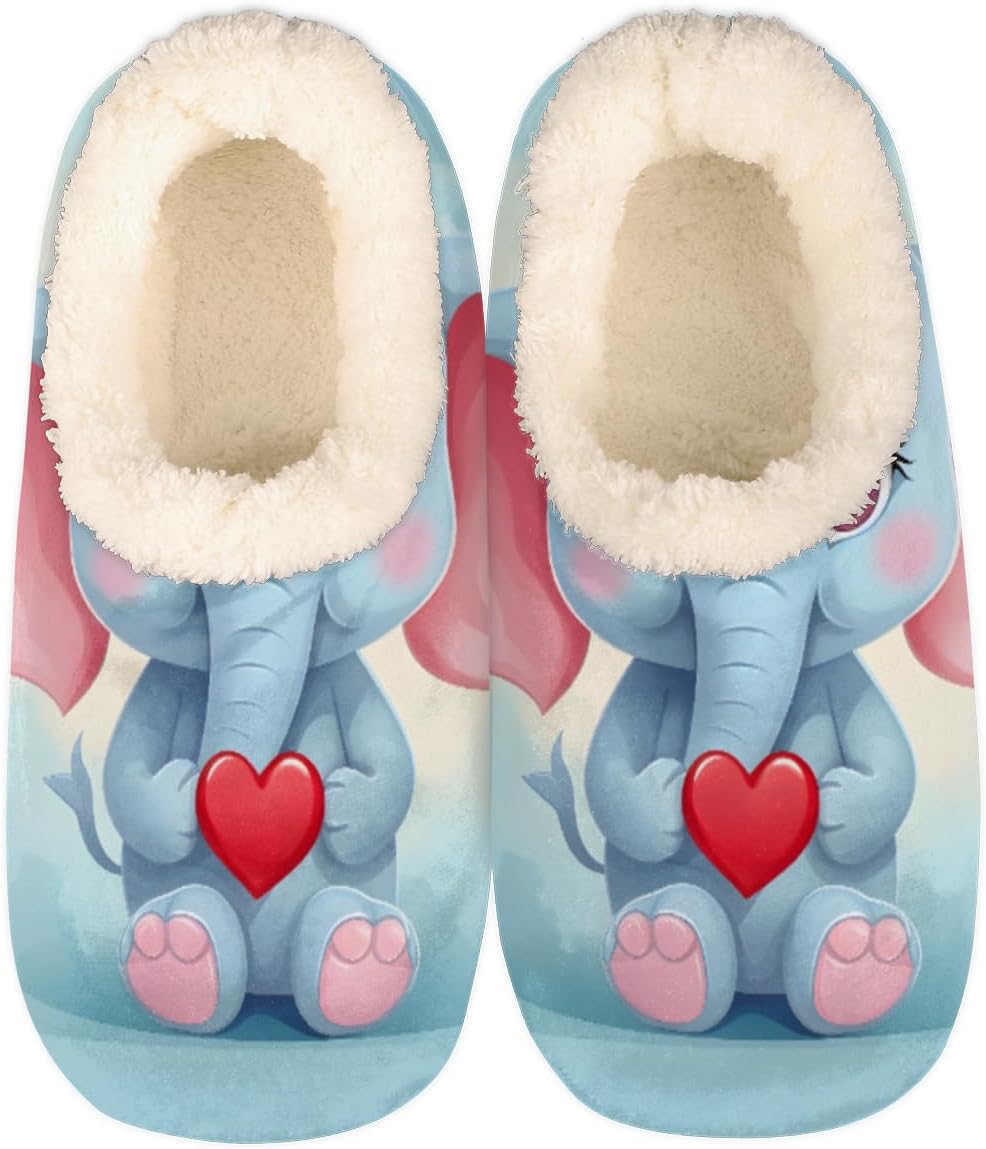 

Домашние тапочки Pardick Fuzzy для женщин и мужчин, милые тапочки с изображением слона с противоскользящей подошвой и флисовой подкладкой, комнатные тапочки с плюшевой подкладкой, теплые тапочки-слоны, мультиколор