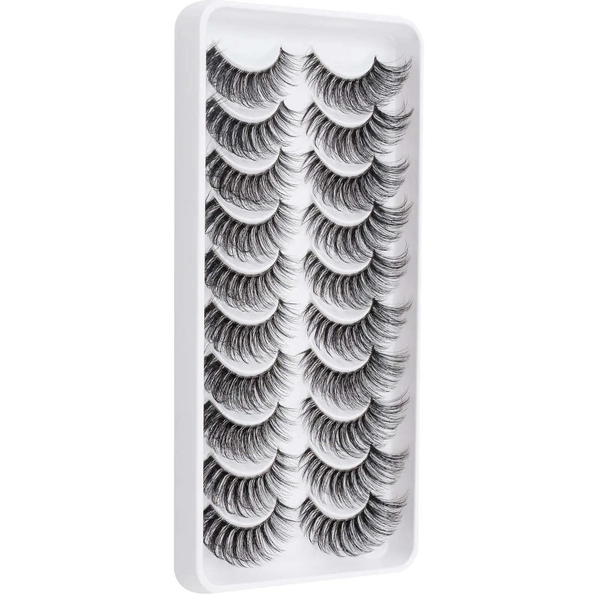 Набор накладных ресниц «Russian Volume Fluffy Strip Lashes» с прозрачной лентой, 10 пар Hicocu — фото 4