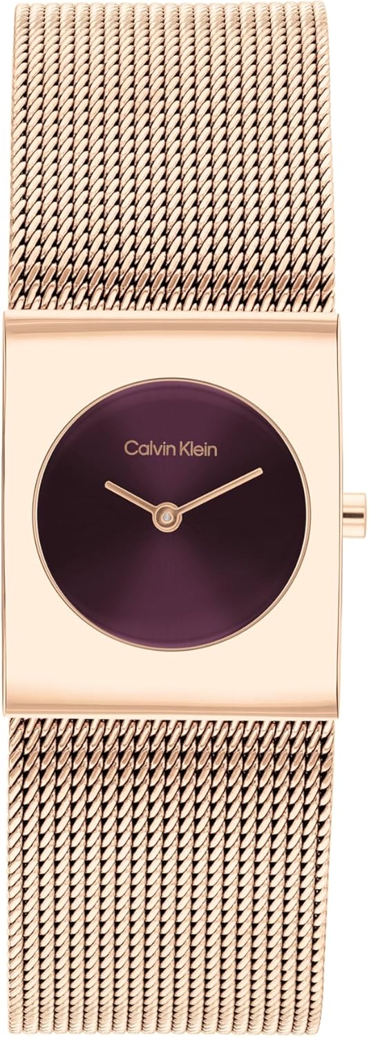 

Женские часы Calvin Klein CK Pulse из нержавеющей стали - корпус геометрической формы 21 мм, сетчатый браслет, миниатюрный культовый стиль - подарок для нее, Rose Gold