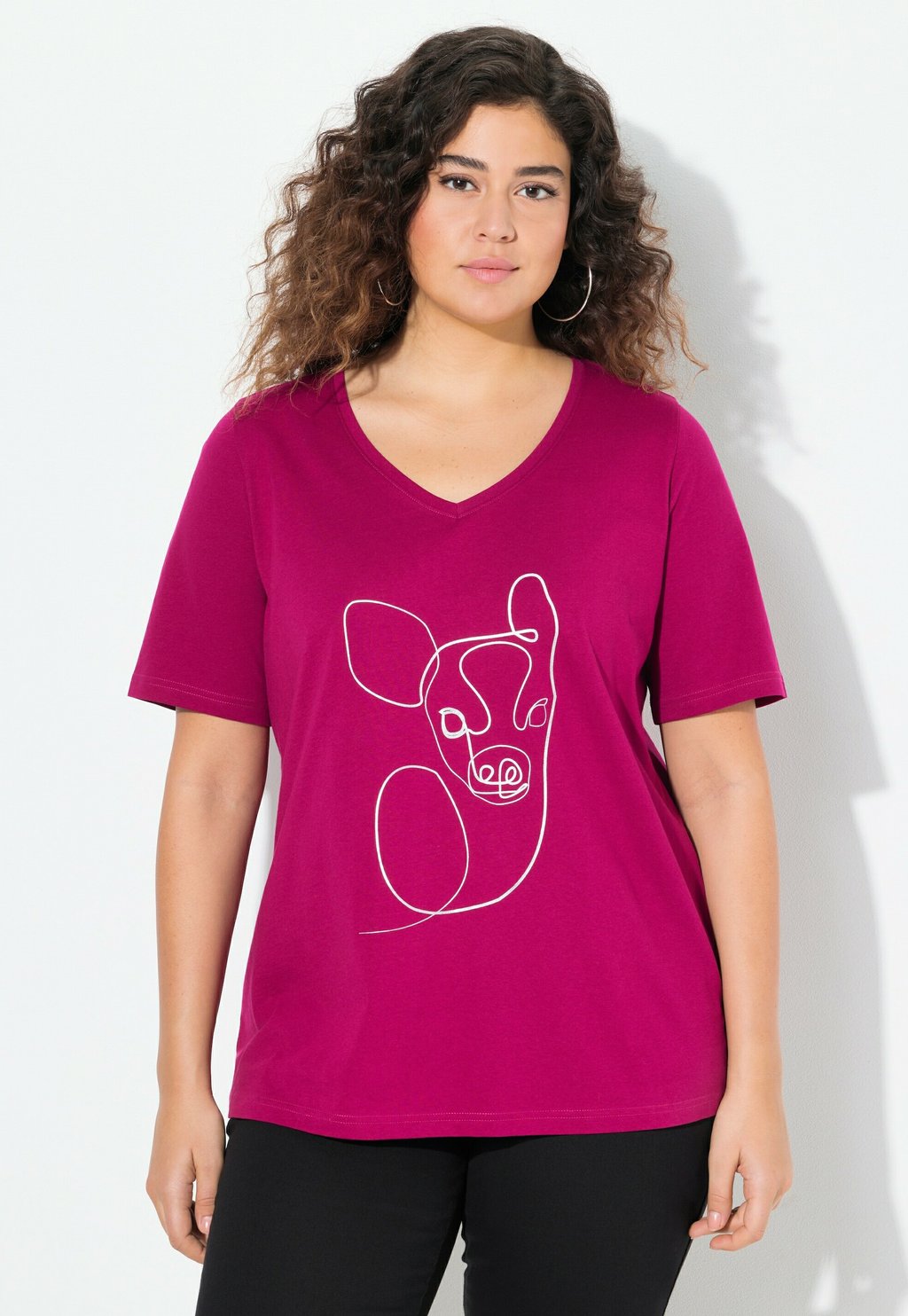

Футболка с принтом SINGLE LINE ANIMAL SHORT SLEEVE GRAPHIC Ulla Popken, красный