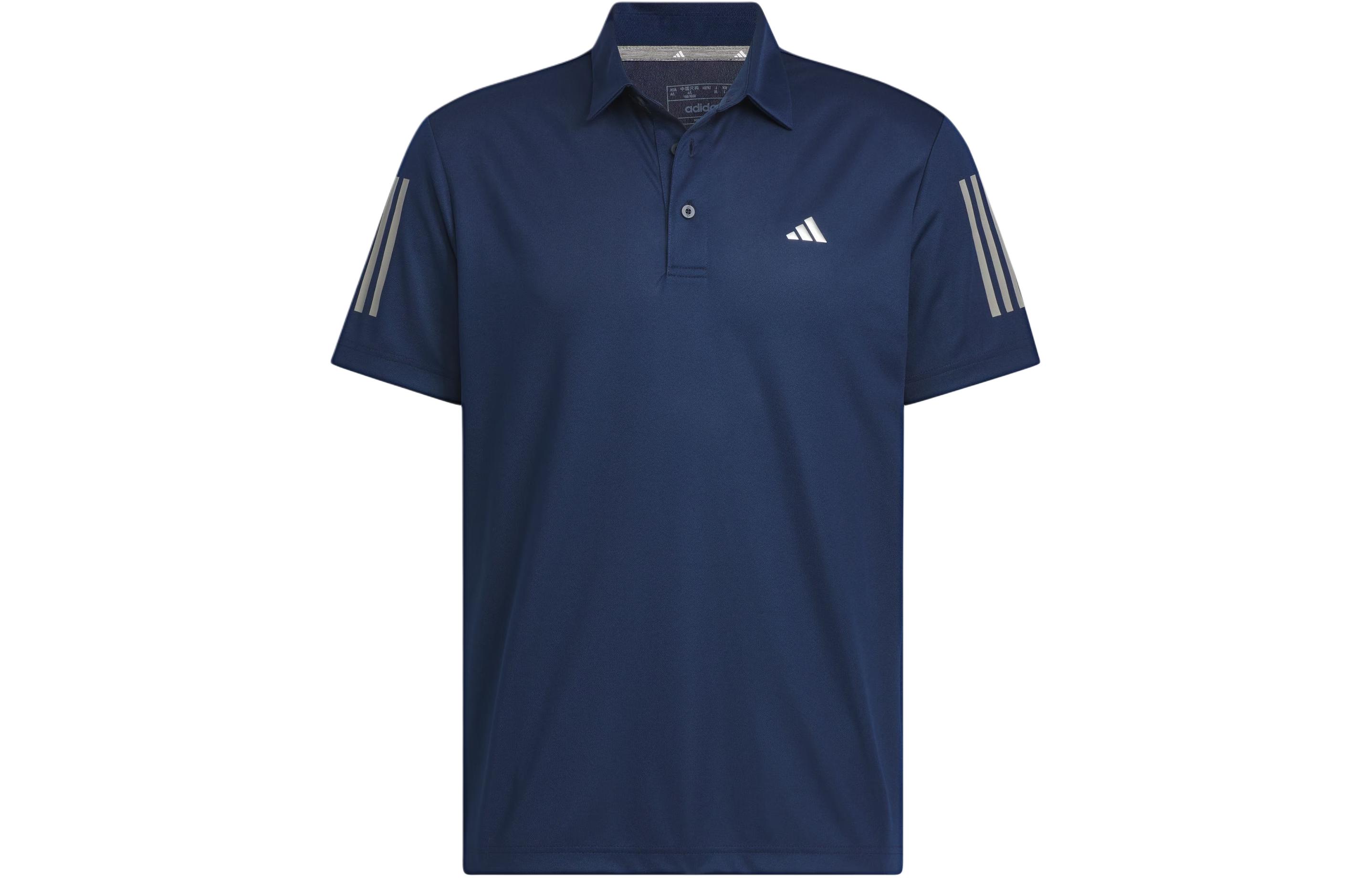 Футболка поло AEROREADY с тремя полосками Мужская Темно-синий Adidas — фото 2
