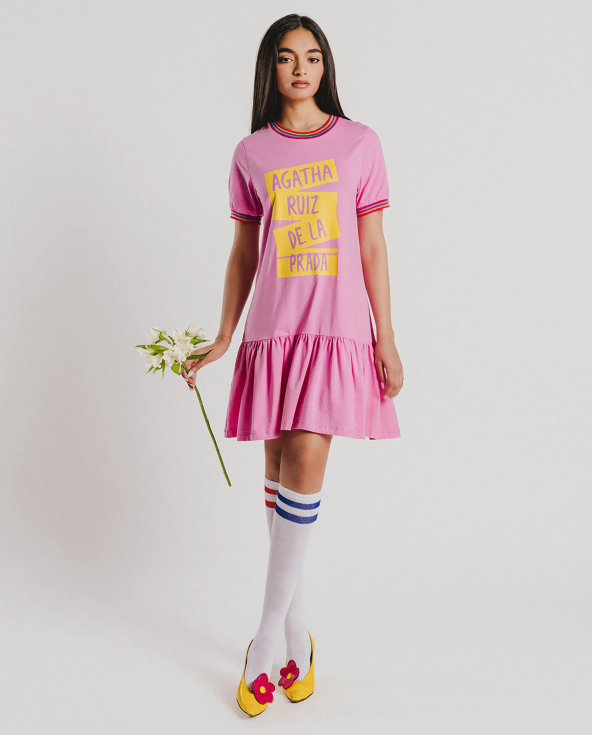 

Женское платье с круглым вырезом и коротким рукавом Agatha Ruiz de la Prada, фуксия