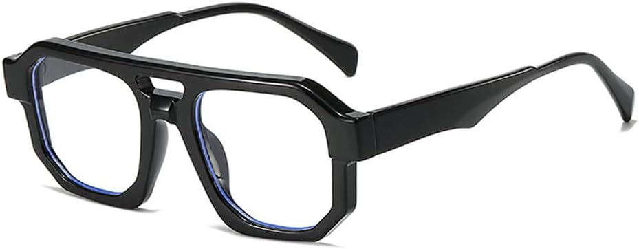 

Женские солнцезащитные очки с двойной перемычкой и градиентным переходом линз, модные очки с прозрачными линзами, мужские солнцезащитные очки в стиле ретро-панк с защитой от УФ-излучения UV400 TKKTLLT, Black Clear