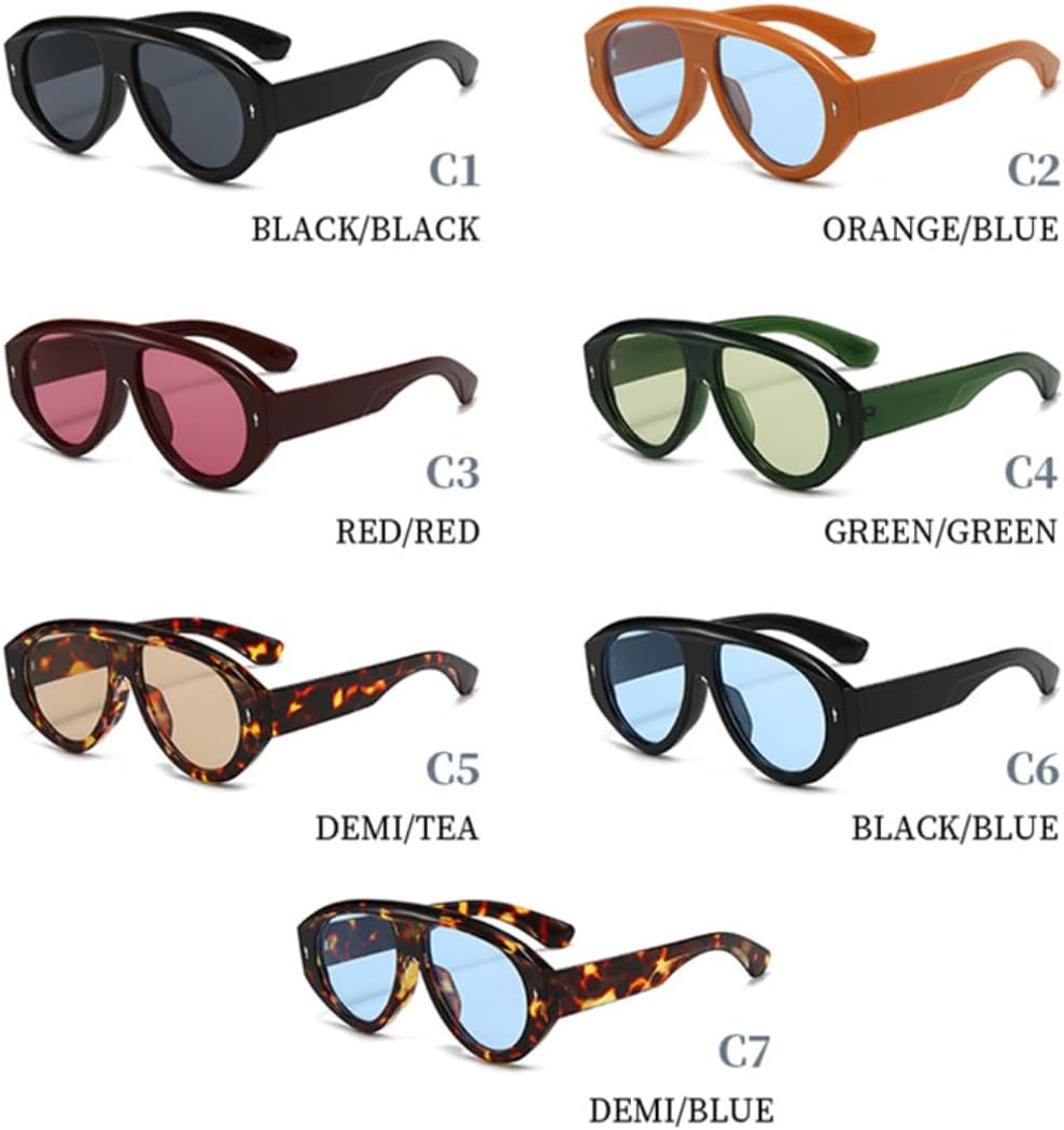 

Солнцезащитные очки для мужчин и женщин - защита UV400 - сине-зеленые заклепки, панк-стиль, разноцветные линзы, для занятий спортом на открытом воздухе и вождения DSVIGF, Leopard Blue