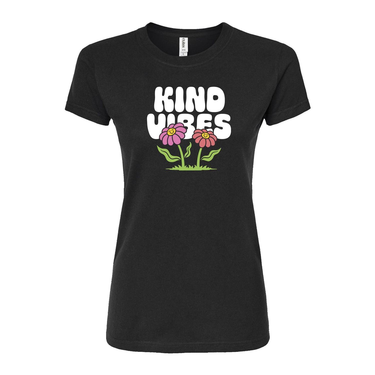 

Детская футболка с рисунком "Kind Vibes" и цветочным принтом Licensed Character