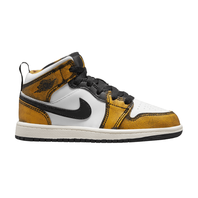 

Кроссовки Air Jordan Air Jordan 1 Mid SE PS 'Wear-Away - Taxi', черный