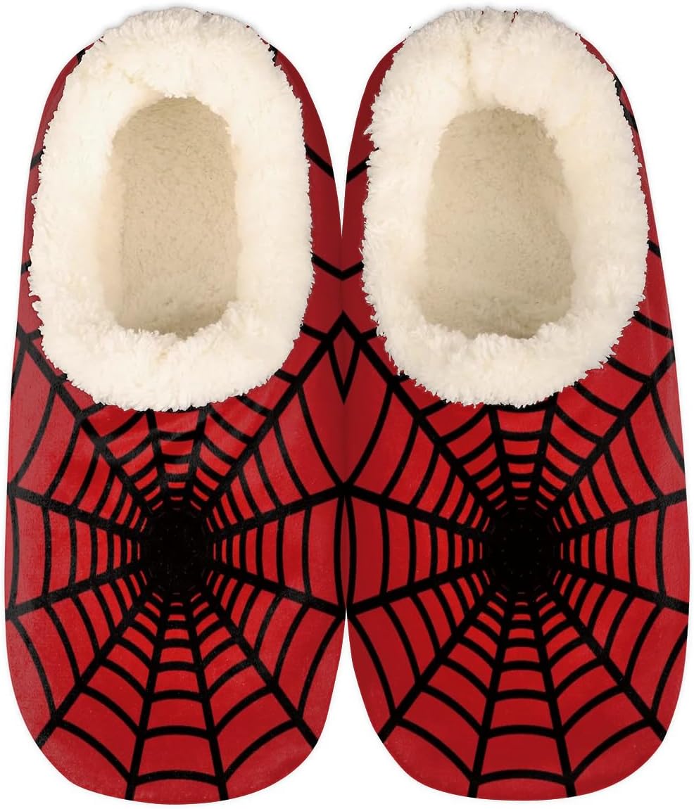 

Домашние тапочки для женщин и мужчин, пушистые тапочки, теплые обувь с флисовой подкладкой, уютные плюшевые тапочки с нескользящей подошвой для дома и улицы Adtasu, красный