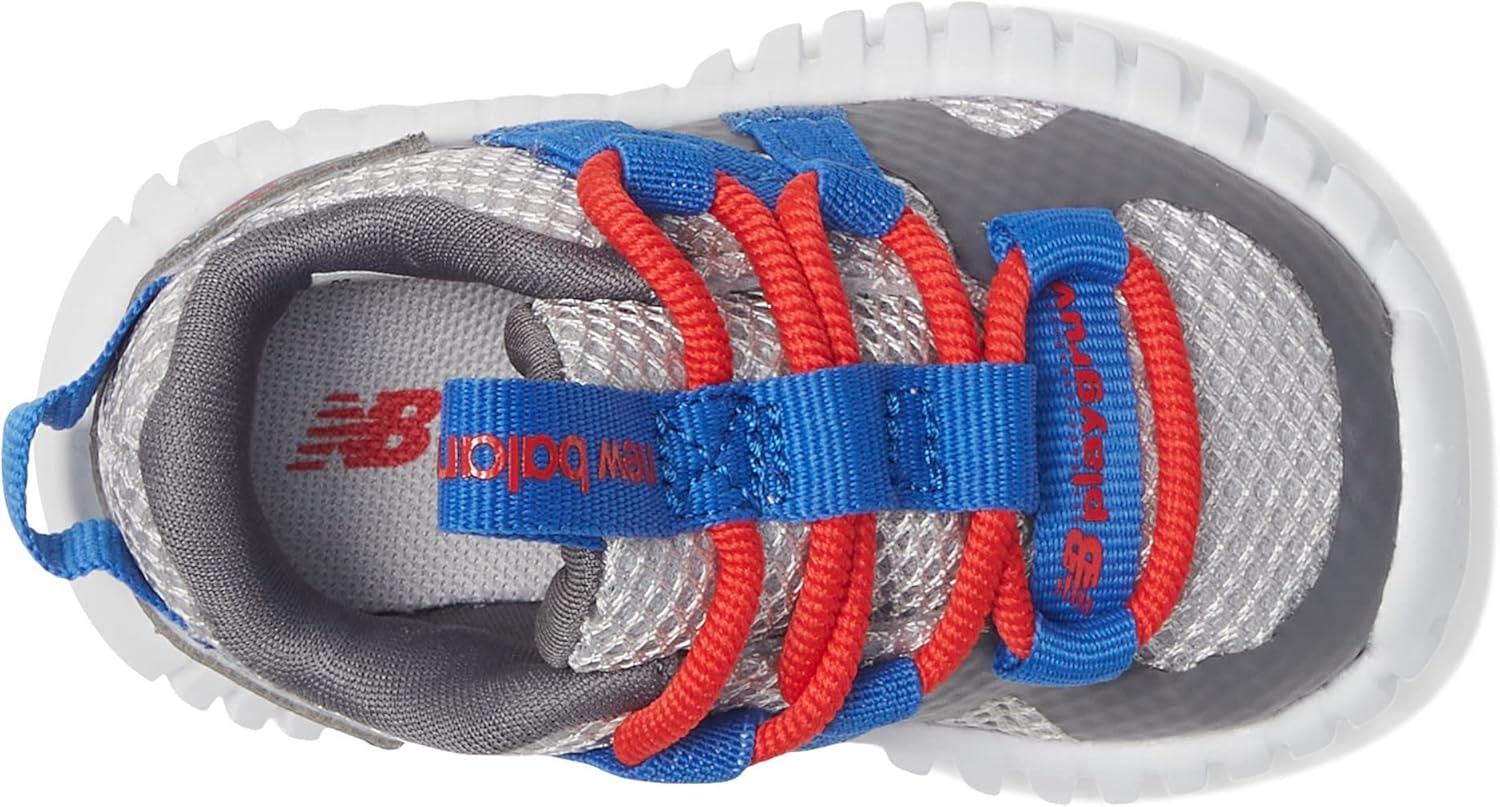 Кроссовки New Balance Kid's Playgruv V1 с эластичной шнуровкой, красный/серый — фото 3