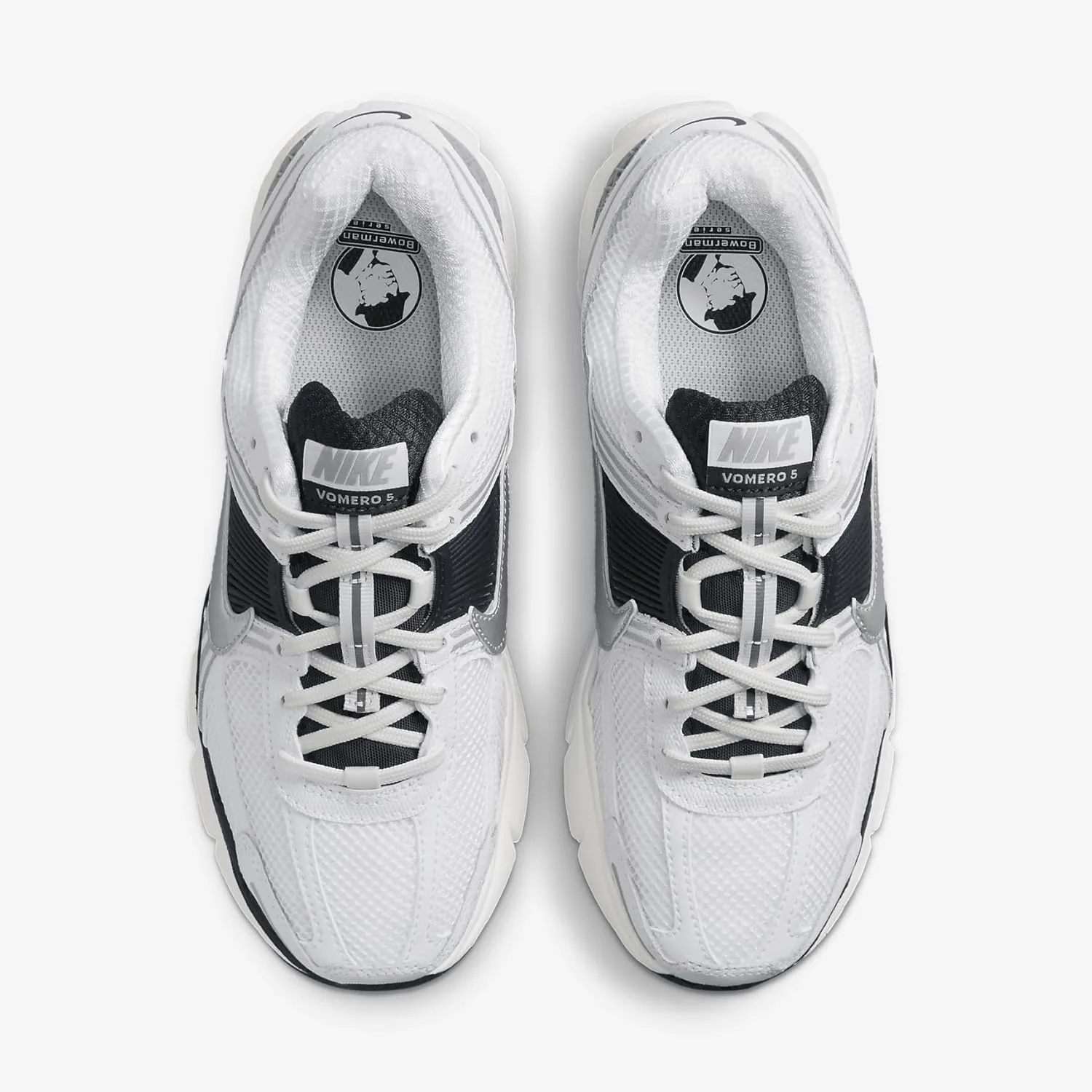 Женские кроссовки для бега Nike Zoom Vomero 5, белый/темно-синий/металлик серебристый — фото 4