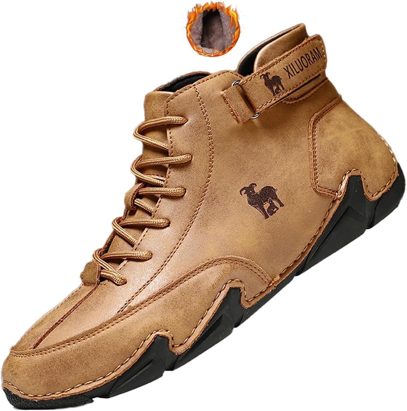 

Мужские повседневные модные кроссовки ручной работы, высокие ботинки на шнуровке, ботинки Чакка до щиколотки, комфортные, легкие, с платформой, противоскользящие, для улицы, походные сапоги с легким надеванием Eggdk, коричневый