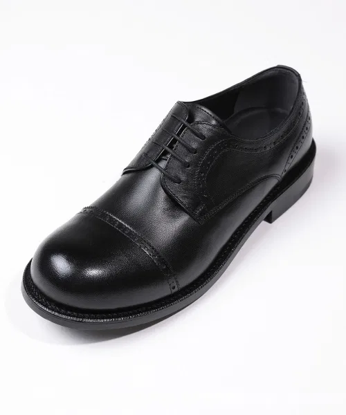 Мужские дерби из натуральной кожи BRENOWELT Flower Black Goodyear Welted чёрные — фото 2