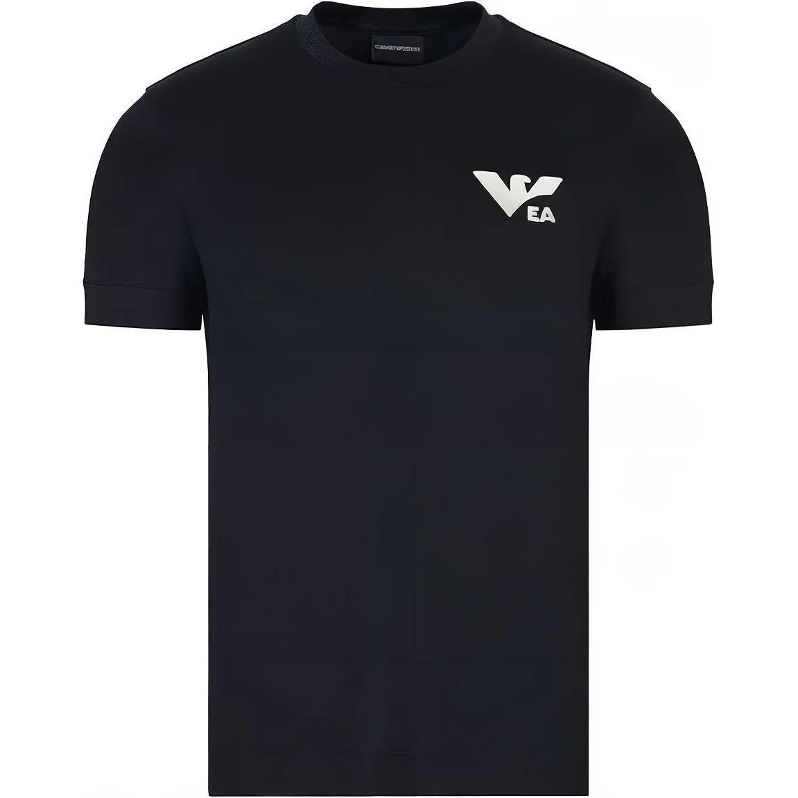 EMPORIO ARMANI Футболка мужская черная с круглым вырезом умеренного прямого кроя