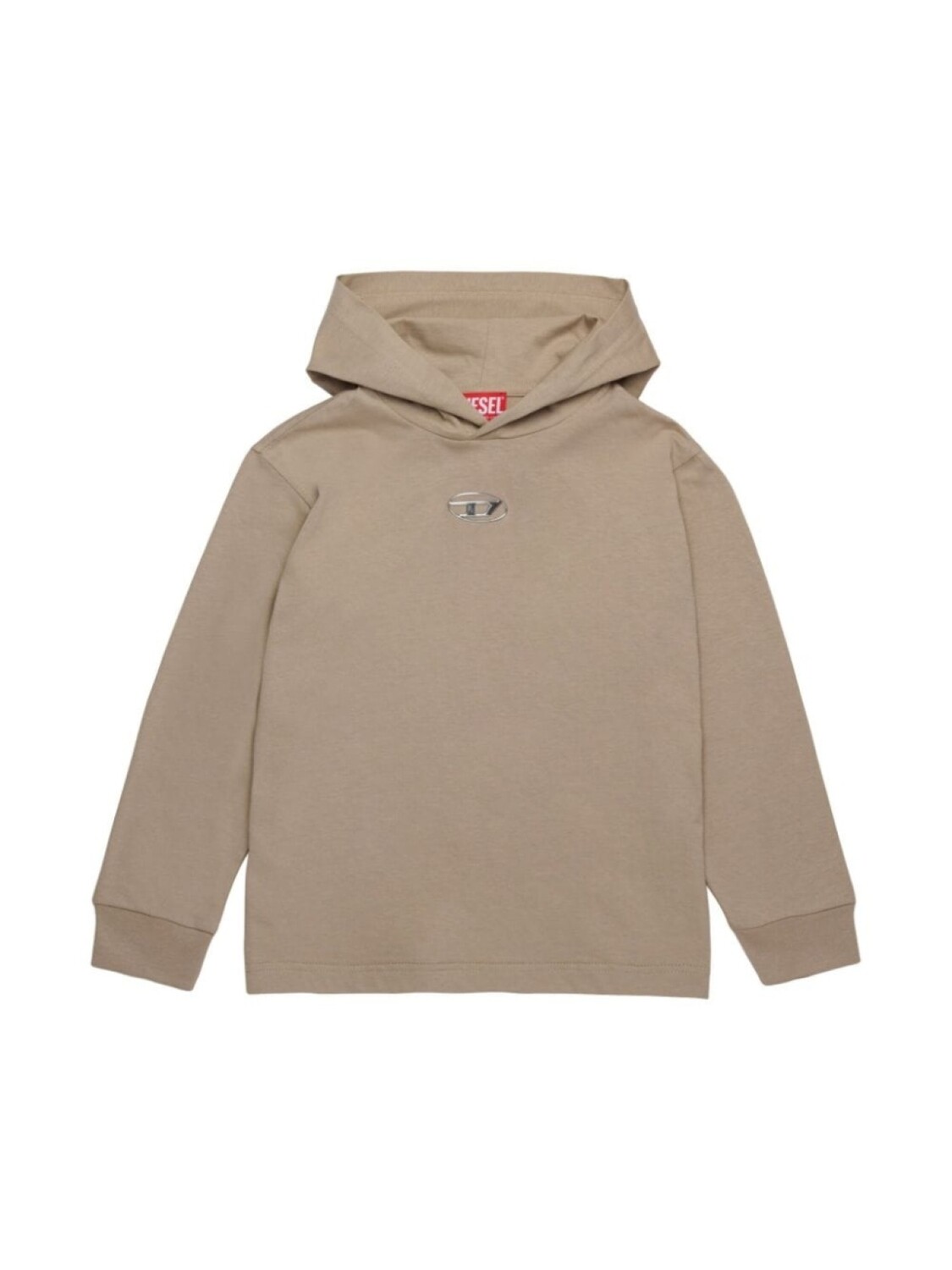 

Diesel Kids толстовка с капюшоном и аппликацией-логотипом, нейтральный цвет