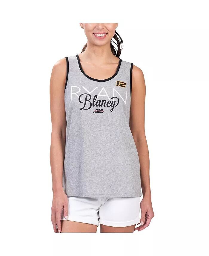 

Женская модная майка на бретелях Heather Grey Ryan Blaney Fastest Lap Fashion G-Iii 4Her By Carl Banks, серый