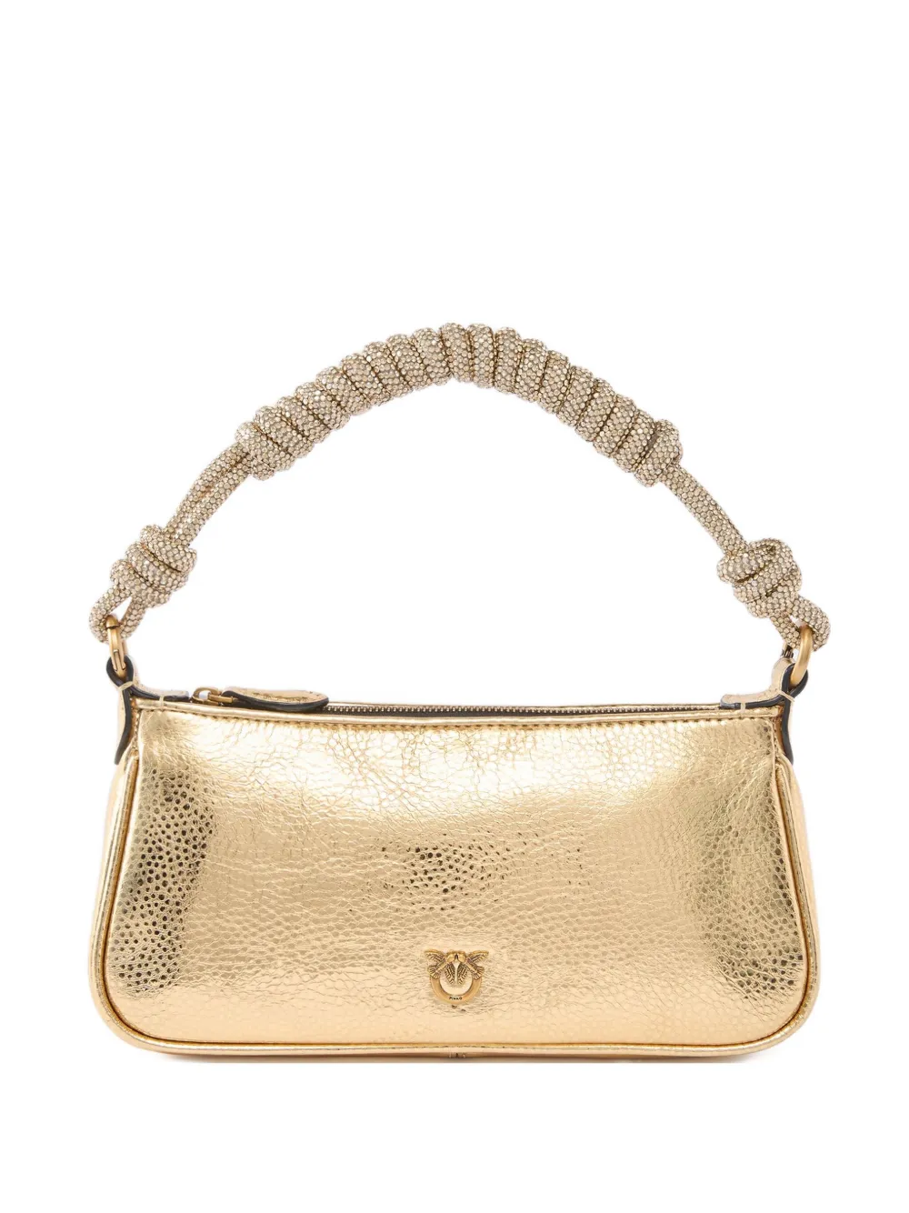 

Мини-сумка-тоут с фирменной пряжкой Love Birds Pinko, золотистый