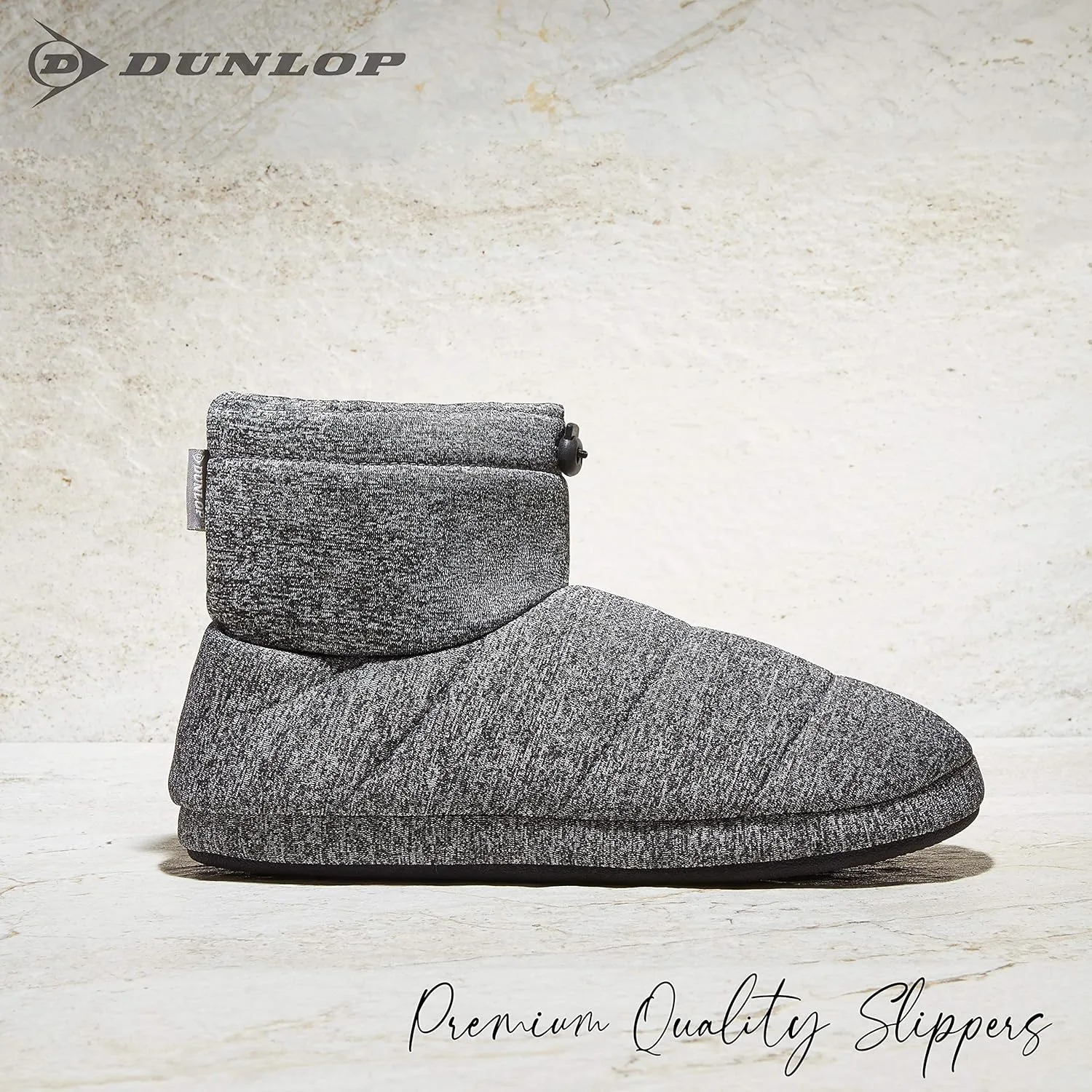 Мужские теплые домашние тапочки Dunlop с эффектом памяти, удобная обувь, серый — фото 2