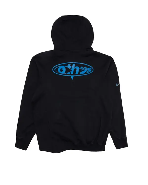 Толстовка x off-white fleece hoodie 'black blue' Nike, черный — фото 3