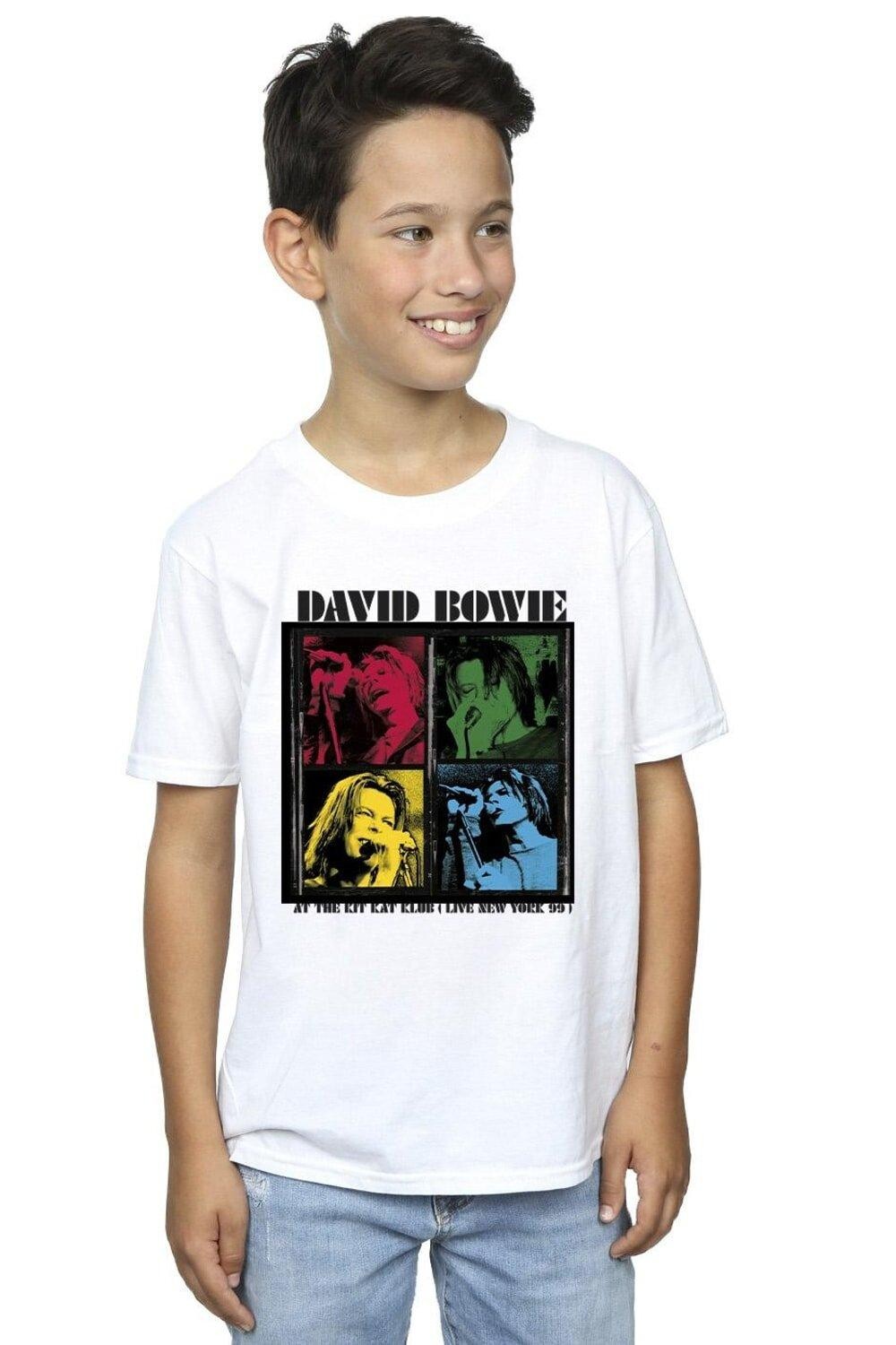 

Футболка At The Kit Kat Club в стиле поп-арт David Bowie, белый, Серый, Футболка At The Kit Kat Club в стиле поп-арт David Bowie, белый