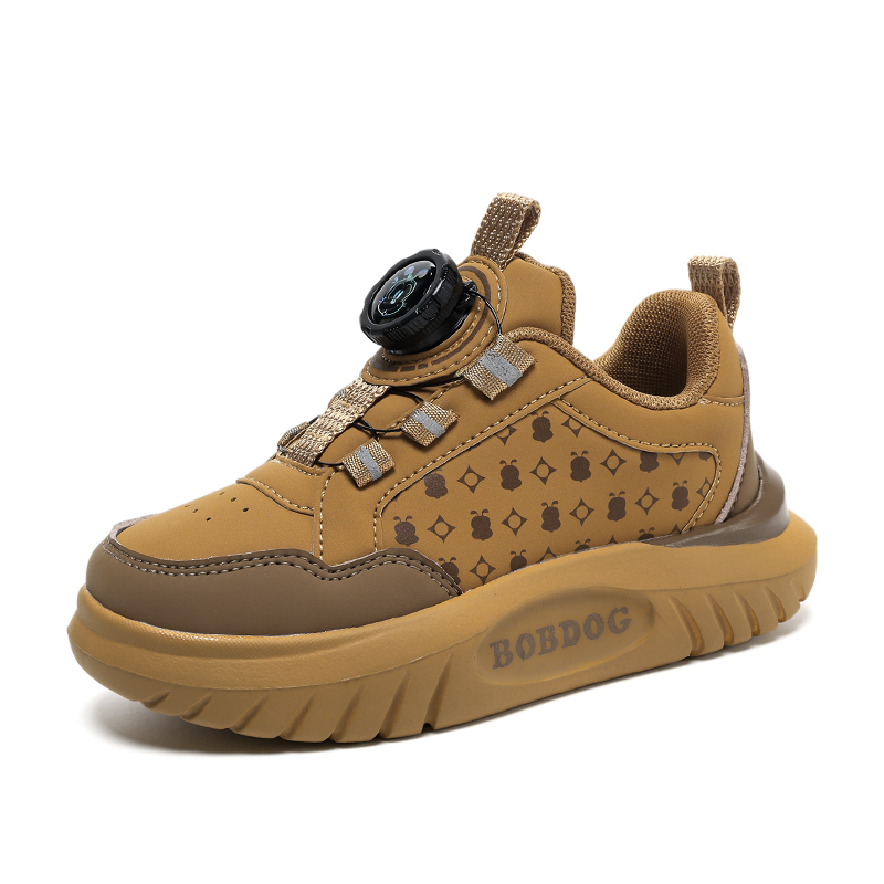 

Нескользящие, износостойкие, водонепроницаемые низкие детские кроссовки для повседневной носки BOBDOG, Caramel