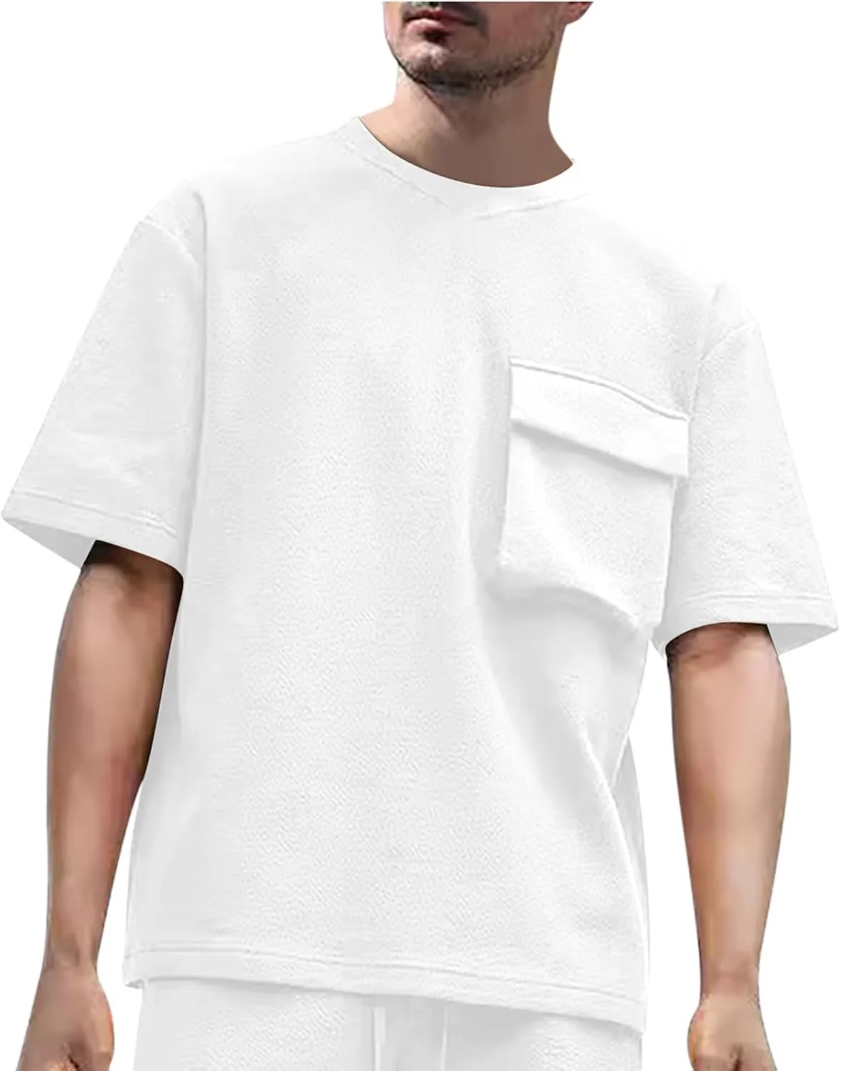 

Мужская футболка с коротким рукавом и карманами QUNPIU