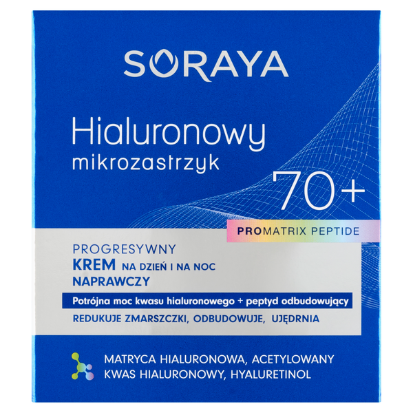 

Крем для лица Progressive Repair 70+ для дня и ночи, 50 мл Soraya Hialuronowy mikrozastrzyk