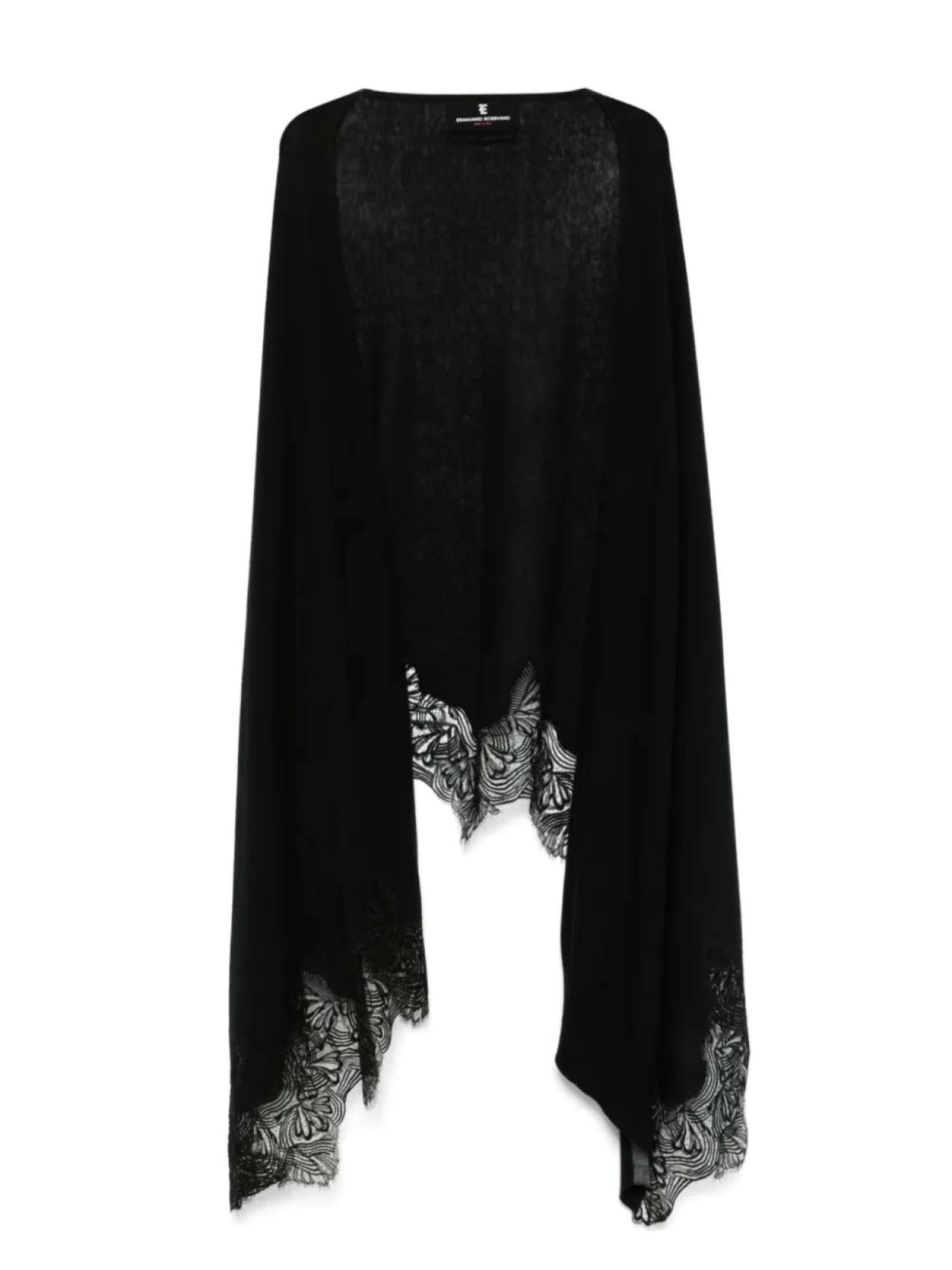 

Шарф с кружевными деталями Ermanno Scervino, черный