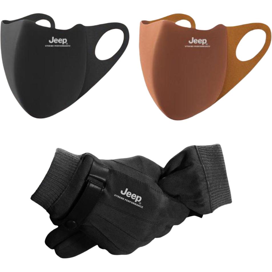 

Вязаные перчатки Unisex Jeep, черный set 3 (черный glove+черный/коричневый mask)