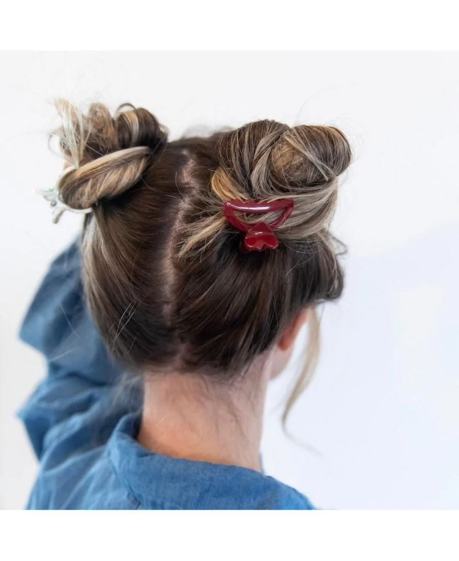 Headbands of Hope Набор средних заколок-крабиков - Цветок + Сердце — фото 2