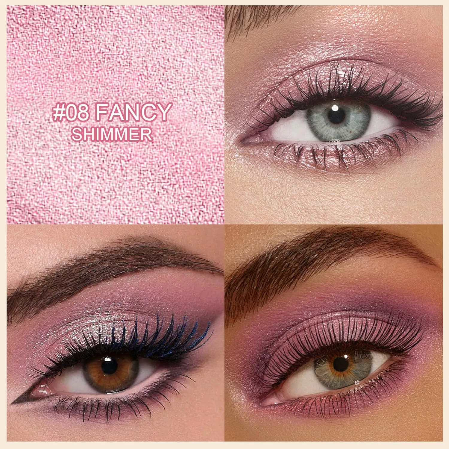 Водостойкий глиттерный карандаш для век Erinde Pink Shimmer Erinde, #08 Fancy Shimmer — фото 2