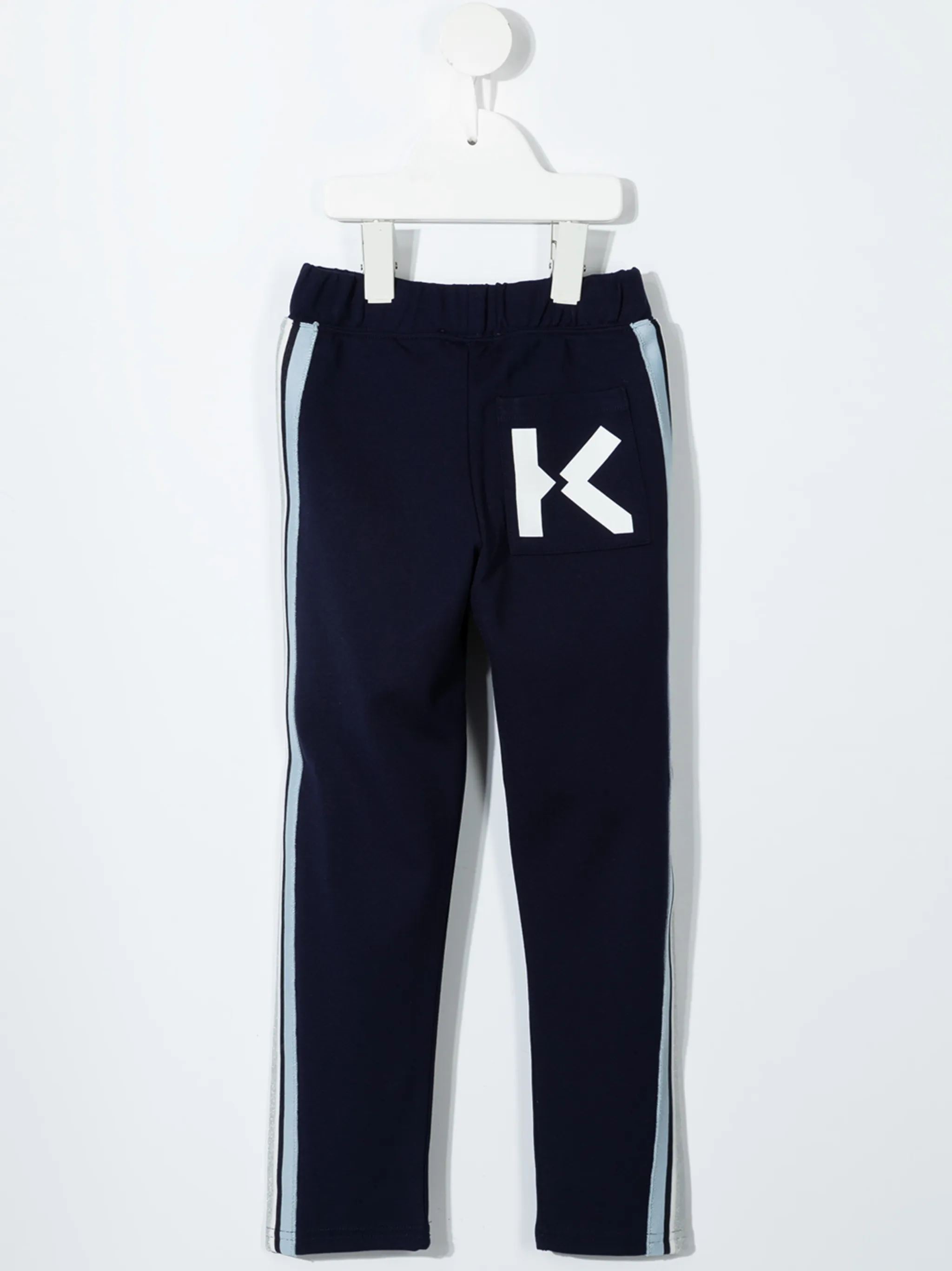 Спортивные брюки с лампасами и логотипом Kenzo Kids, синий — фото 2