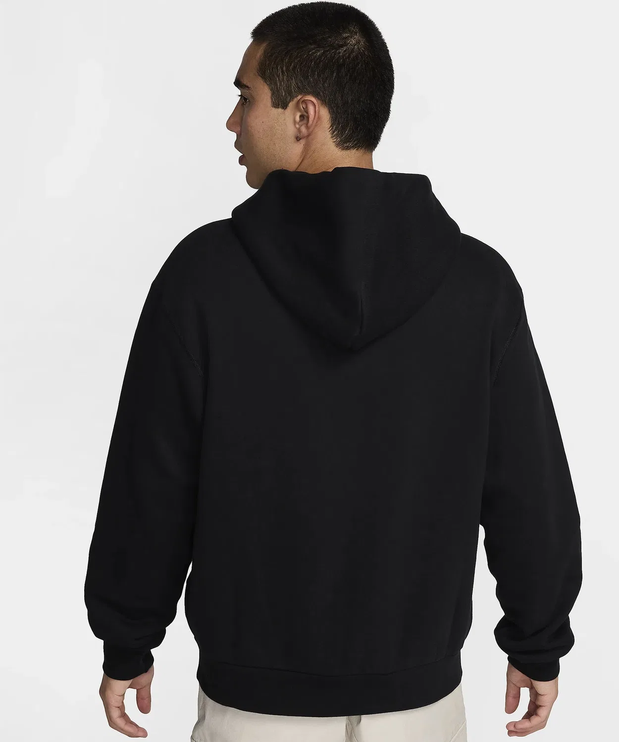 Флисовая кофта Nike SB с капюшоном, полная застёжка-молния, свободный крой, чёрный — фото 3