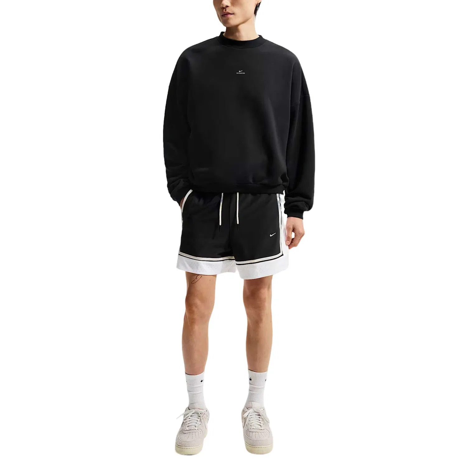 Шорты баскетбольные мужские Dri Fit Nike, Black/White/Light Ivory/Light Ivory — фото 3